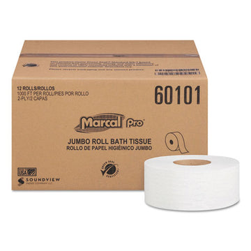 Marcal PRO™ 100% Recycled Bathroom Tissue, Septic Safe, 2-ply, White, 3.3 X 1000 Ft, 12 Rolls-carton freeshipping - TVN Wholesale